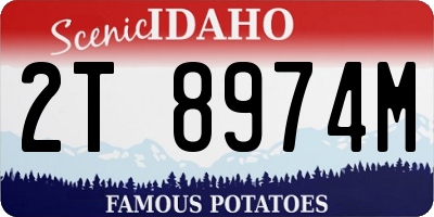 ID license plate 2T8974M