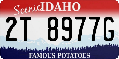 ID license plate 2T8977G