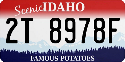 ID license plate 2T8978F