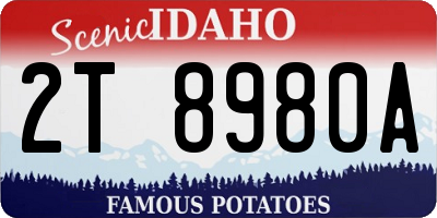ID license plate 2T8980A