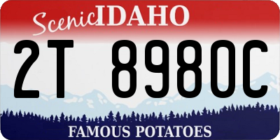ID license plate 2T8980C