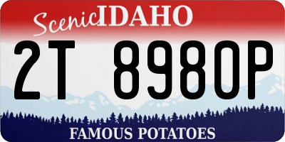 ID license plate 2T8980P