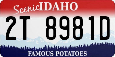 ID license plate 2T8981D