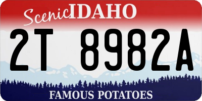 ID license plate 2T8982A