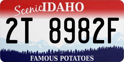ID license plate 2T8982F