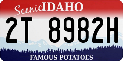 ID license plate 2T8982H