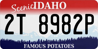 ID license plate 2T8982P