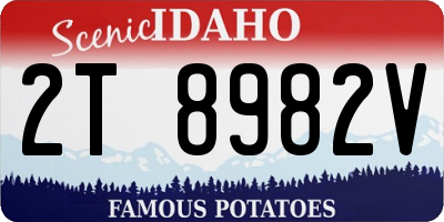 ID license plate 2T8982V