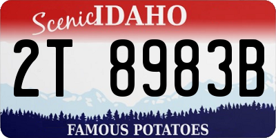 ID license plate 2T8983B