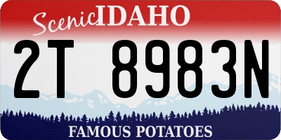 ID license plate 2T8983N