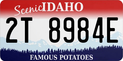 ID license plate 2T8984E