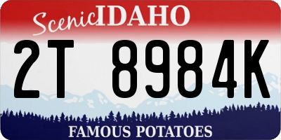ID license plate 2T8984K
