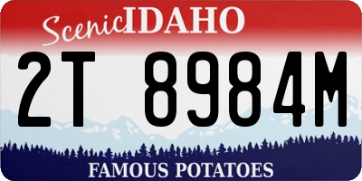 ID license plate 2T8984M