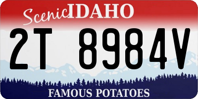 ID license plate 2T8984V