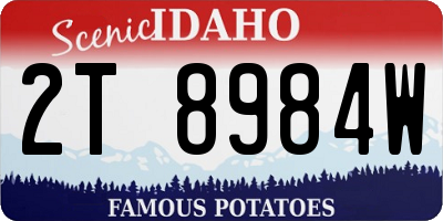ID license plate 2T8984W