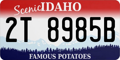 ID license plate 2T8985B