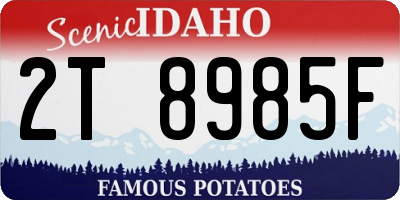 ID license plate 2T8985F