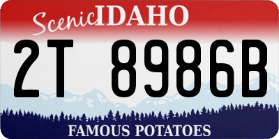 ID license plate 2T8986B