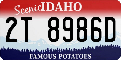 ID license plate 2T8986D