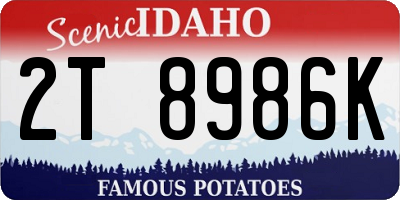 ID license plate 2T8986K