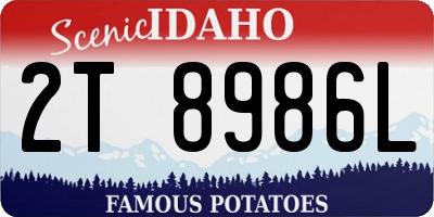ID license plate 2T8986L