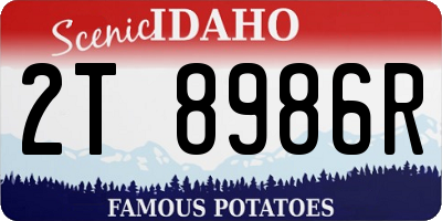 ID license plate 2T8986R