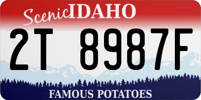 ID license plate 2T8987F
