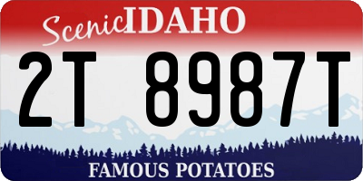 ID license plate 2T8987T
