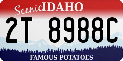 ID license plate 2T8988C