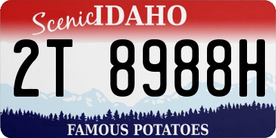 ID license plate 2T8988H
