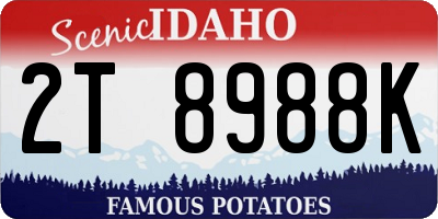 ID license plate 2T8988K