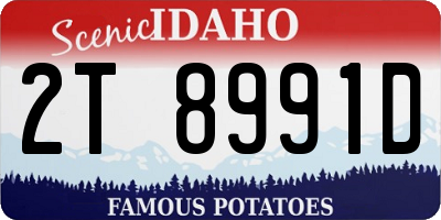ID license plate 2T8991D