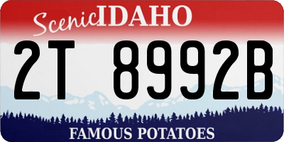 ID license plate 2T8992B