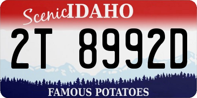ID license plate 2T8992D