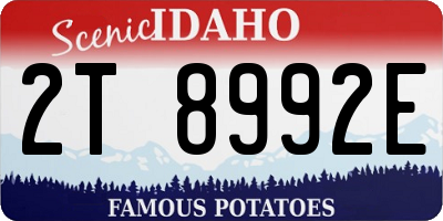 ID license plate 2T8992E
