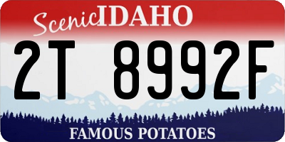 ID license plate 2T8992F