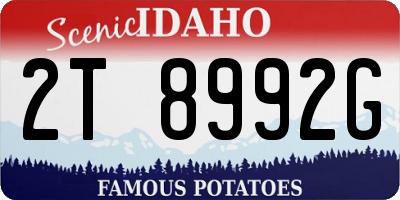 ID license plate 2T8992G
