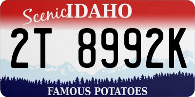 ID license plate 2T8992K