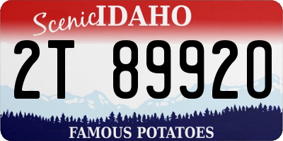 ID license plate 2T8992O