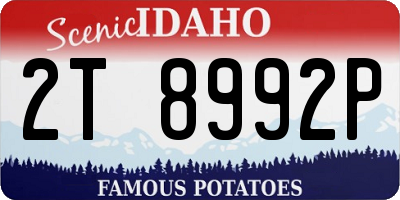 ID license plate 2T8992P