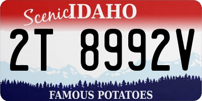 ID license plate 2T8992V
