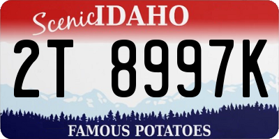 ID license plate 2T8997K