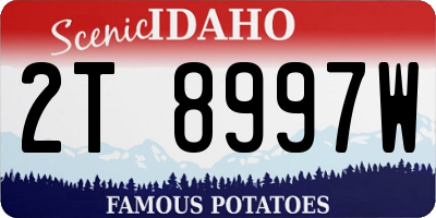 ID license plate 2T8997W