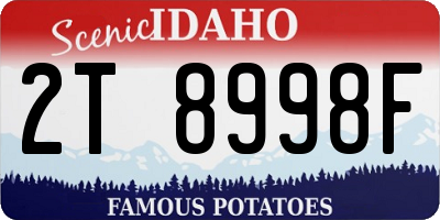 ID license plate 2T8998F