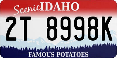 ID license plate 2T8998K