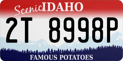 ID license plate 2T8998P