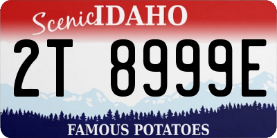 ID license plate 2T8999E