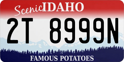 ID license plate 2T8999N