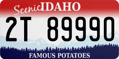 ID license plate 2T8999O