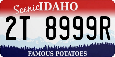 ID license plate 2T8999R